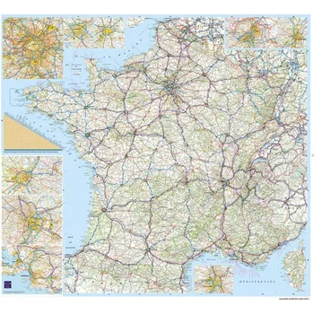 IGN nástěnná mapa Francie 1:1 mil. 100x110 cm lamino