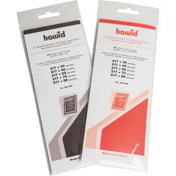 Obal pro sběratelský předmět LEUCHTTURM Hawidky/ pásky 100ks průhledné/černé- mix vel. Rozměry: 100 ks průhledná