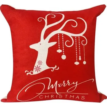 Povlak na polštářek Vánoční povlak na polštář se sobem, nápis Merry Christmas, 45 x 45 cm - Styl 3