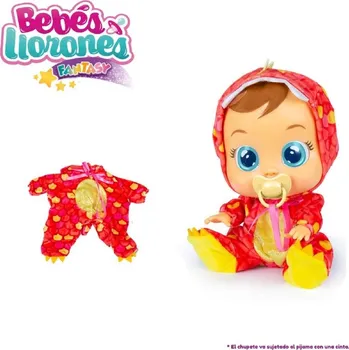 Panenka IMC Toys Cry Babies oblečení s dudlíkem FANTASY Dino
