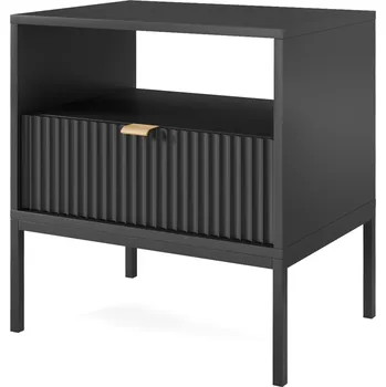 Noční stolek Noční stolek Nova 54 cm černý/černý rám
