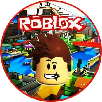 Jedlá dekorace na dort Jedlý tisk na fondánový list kruh motiv "Roblox I."průměr 20 cm