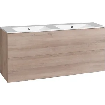 Koupelnový nábytek EBS Kuba Skříňka + keramické umyvadlo Slim 121 cm, dub Kronberg KUBASL121D