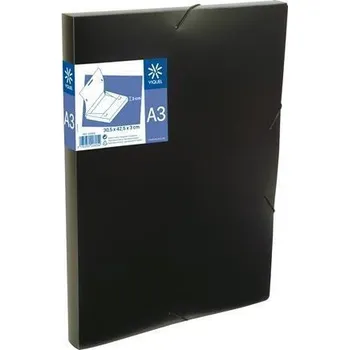 Archivační box Deska s gumičkou "Coolbox", černá, 30 mm, PP, A3, VIQUEL