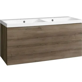 Koupelnový nábytek EBS Kuba Skříňka + umyvadlo 121 cm, dub halifax KUBA121H