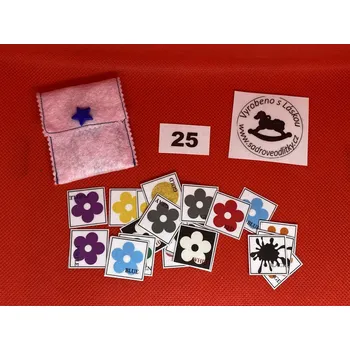 Pexeso HandMade by VeJa Mini pexeso vel.S č.25 - barvy anglicky (24kousků)