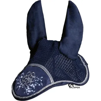 Čabraka pro koně Náušníky HKM -BLOOMSBURY- - Tmavě modrá - Cob