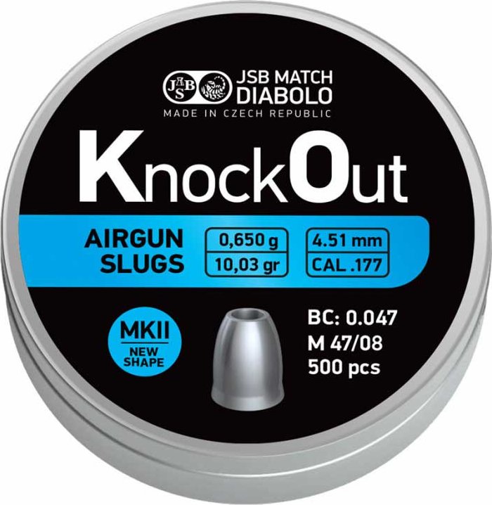 KNOCKOUT Slugs .177 MKII - 0,650 g / 4,510 mm / 500 kusů diabolek