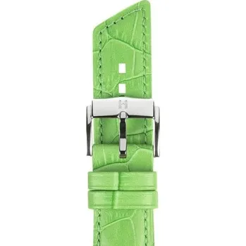 Řemínek na hodinky Řemínek Hirsch Princess - světle zelený - 14 mm - M – Střední délka - 12 mm - Stříbrná + 5 let záruka a dárek ZDARMA