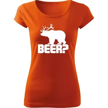 Dámské vtipné tričko BEER oranžové