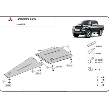 Kryt motoru Kryt diferenciálu a převodovky MITSUBISHI L 200 / TRITON Platform/Chassis (KA_T, KB_T) - Plech - 8595698041609