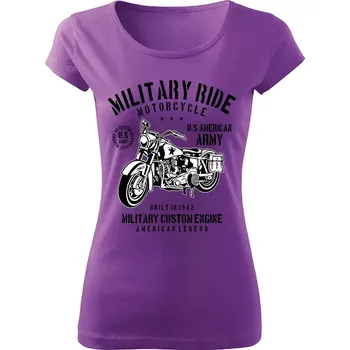 Dámské tričko Dámské motorkářské tričko Military Ride fialové