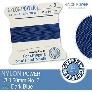 Nit NYLON Power velmi pevná nit GRIFFIN síla nitě 0,50mm Barva Dark Blue