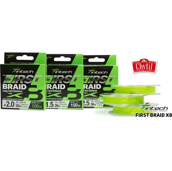 Braided Line Intech First Braid X8 Green 150m Průměr: 0,205mm, Nosnost: 26lb/11.79kg