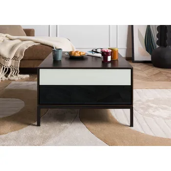 Konferenční stolek CHICAGO Konferenční stolek mango 67x67x43 tmavě šedý olejovaný