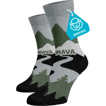 Pánské termo ponožky Veselé vysoké merino ponožky - Šumava 35-38