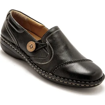 PÉDICONFORT Kožené pohodlné polobotky, černé černá 36