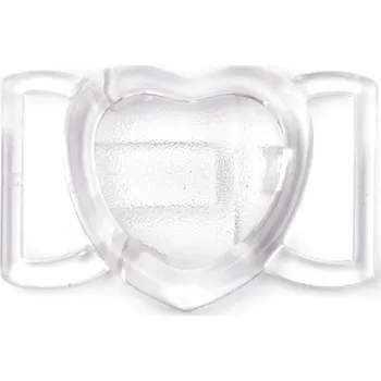 Plavkové zapínání srdce šíře 20 mm plastové, barva 1 transparent