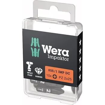 Bit Bit šroubovací 1/4" DIN 3126 C6,3 PZ2x25mm Balení 10 ks Wera 5157621001