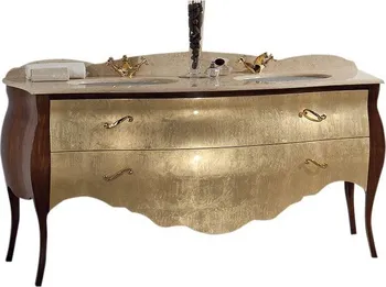 Koupelnový nábytek GELSO BIC 175-S skříňka s umyvadlem, š.175cm, mramor Silvia Oro, noce/oro ( GB-175S )