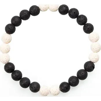 Náramek Náramek kuličky 8mm pánský Láva černá-bílá SKNL8_LCB