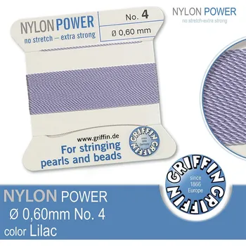 Nit NYLON Power velmi pevná nit GRIFFIN síla nitě 0,60mm barva Lilac