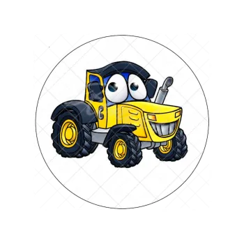 Jedlá dekorace na dort ŽLUTÝ TRAKTOR, VARIANTA Jedlý papír 1374