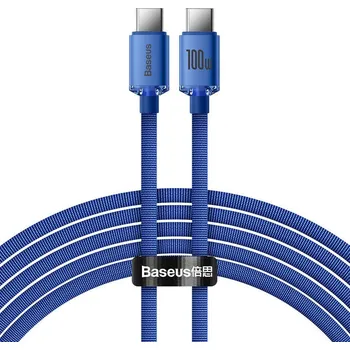 Datový kabel NoName Baseus CAJY000703 Crystal Shine Series Datový Kabel USB-C - USB-C 100W 2m Blue 6932172602901