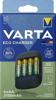 Nabíječka baterií Varta Eco Charger (57680) +  4x AA 2100 mAh