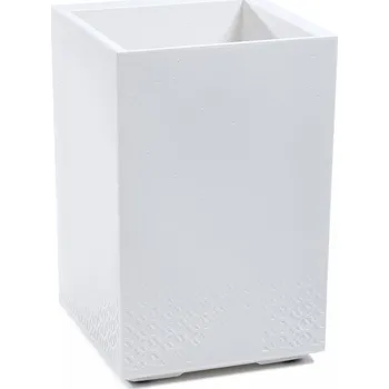 Květináč Plastový květináč Karo eco recycled beton 400x400x600 mm, bílý