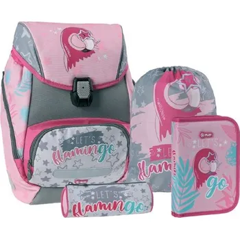 Set školních potřeb Spirit Školní batoh - 4 -dílný set - Play logic Flamingo