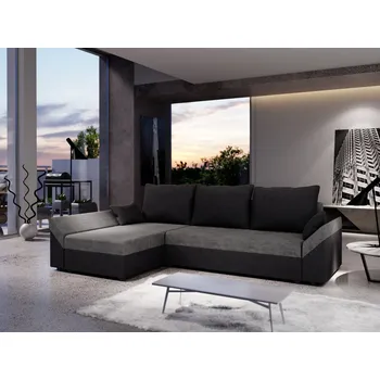 Sedací souprava Praktická rohová sedačka ANNELIES - šedá / černá