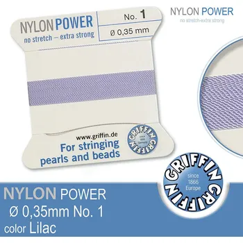 Nit NYLON Power velmi pevná nit GRIFFIN síla nitě 0,35mm barva Lilac