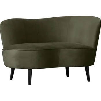 Křeslo WOOOD Lovecky zelené sametové lounge křeslo Norma 112 cm, pravé