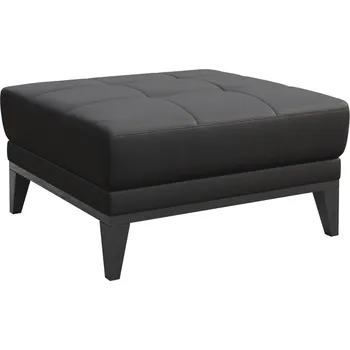 Taburet Tmavě šedá kožená podnožka MESONICA Musso Tufted