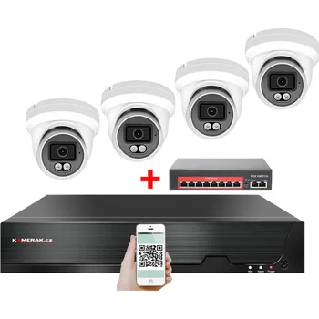 Kompletní kamerový systém IP 4 kamerový set s externím PoE XM-409B-Ext. 4MPx, CZ menu