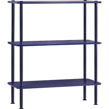 regál noo.ma Modrý dubový regál Teidi 90 x 80 cm