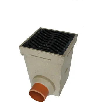 Kanalizační potrubí STORA-DRAIN Home - dvorní vpusť s litinovým roštem 27x27 cm