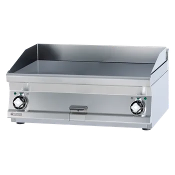 RMgastro RM - FTLT-68ET Grilovací deska 80x45 elektrická hladká bez podestavby 400 V + záruka 3 roky
