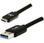 Kabel USB Logo, USB A samec - USB C samec, 2m, černý