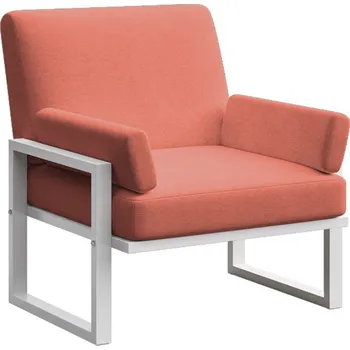 Červená zahradní křeslo MESONICA Soledo s bílou podnoží