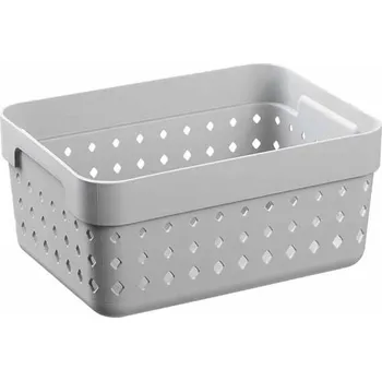 Úložný box Plastový košík SEOUL 5023 – organizér 12 x 16 x 7 cm – šedá světlá – NHG 15-5023-sf