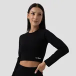 GymBeam Dámské triko FLO Ribbed Crop-Top Black XL černá