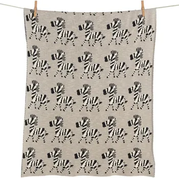 Dětská deka Béžová bavlněná dětská deka Quax Zebra 100 x 80 cm