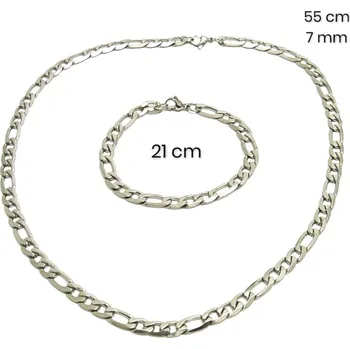 Souprava šperků Ocelový náhrdeľník + náramok 23777800