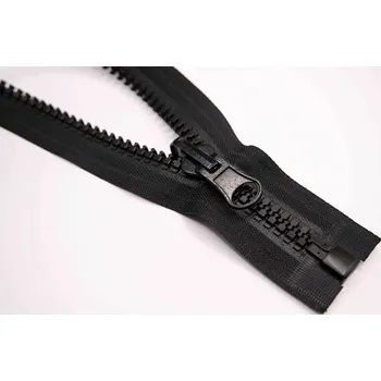 Zip Extra silný kostěný zip č.8 dělitelný s kulatým jezdcem - motorkářský - délka 75 cm