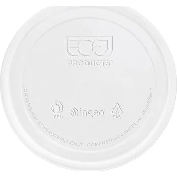 Jednorázové nádobí Víčko BIO plastové k misce kulaté "Chyť a jdi!" 145ml(5oz)/ 100 ks