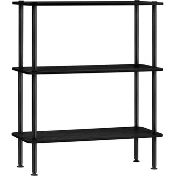 regál noo.ma Černý dubový regál Teidi 90 x 80 cm