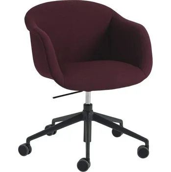 Muuto Židle Fiber Soft Armchair Swivel Base w. Gas Lift, Castors and Tilt, Vidar 693 / anthracite black