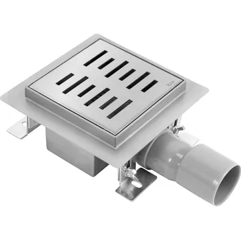 Odvodňovací žlab Podlahová vpust REA LINE 12x12 cm, nikl kartáčovaný